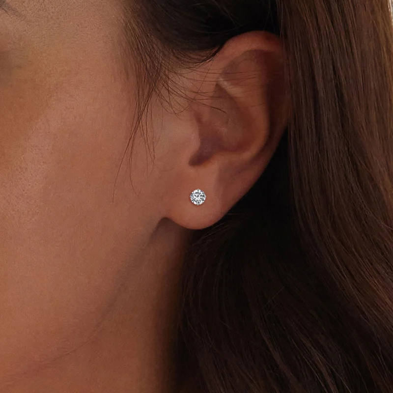 (imagem para) Brincos de Prisioneira Estilo Pandora em Zircônia Branca - SCE1646-S - Visualizar 6