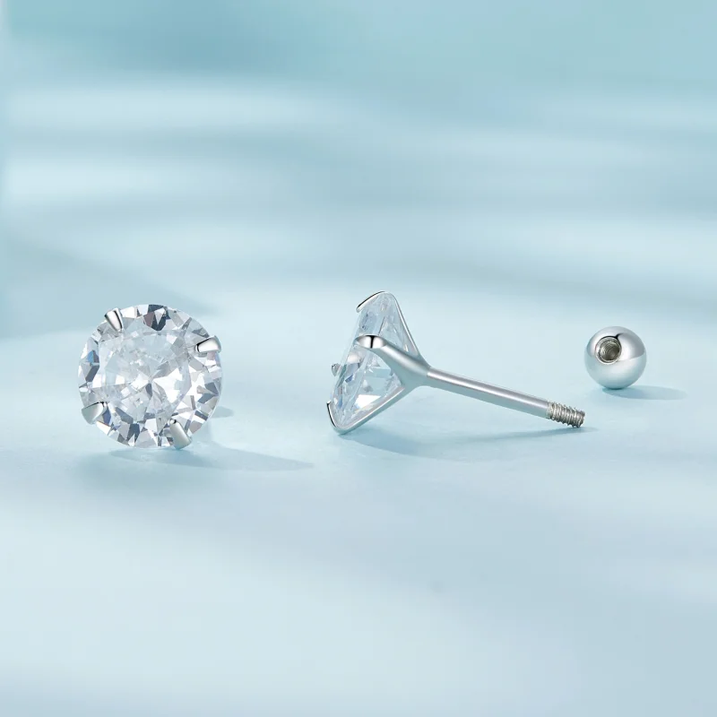 (imagem para) Brincos de Príncipe em Zircônio Branco Estilo Pandora - SCE1646-L - Visualizar 4