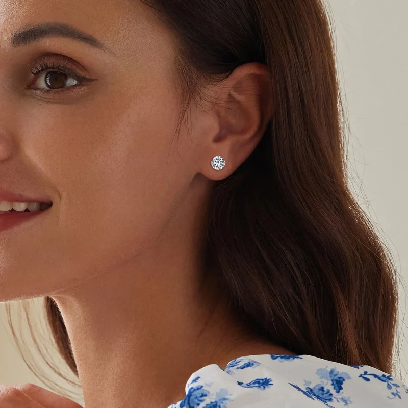 (imagem para) Brincos de Príncipe em Zircônio Branco Estilo Pandora - SCE1646-L - Visualizar 5