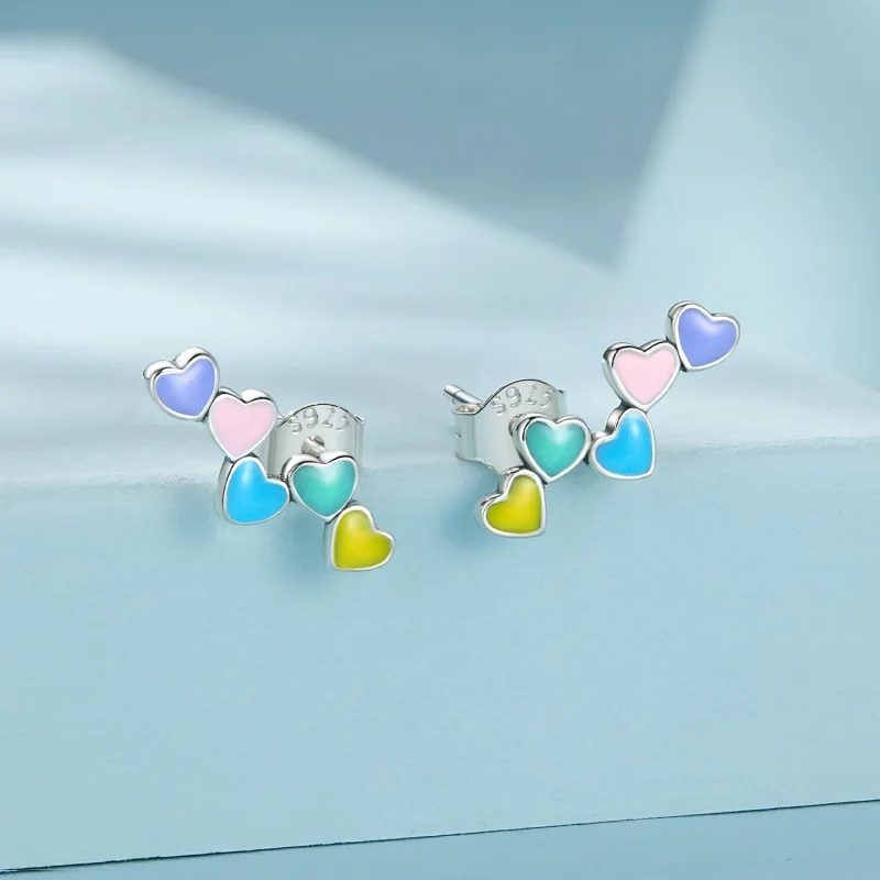 (imagem para) Brincos de Príncipe Estilo Pandora Amor Colorido - SCE1638 - Visualizar 2