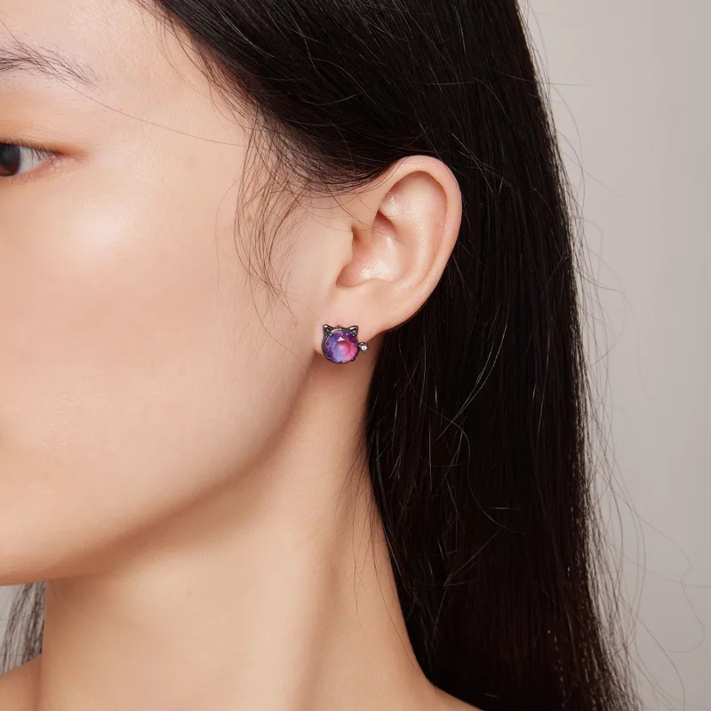 (imagem para) Brincos de Stud no Estilo Pandora com Gatos - SCE1568 - Visualizar 7