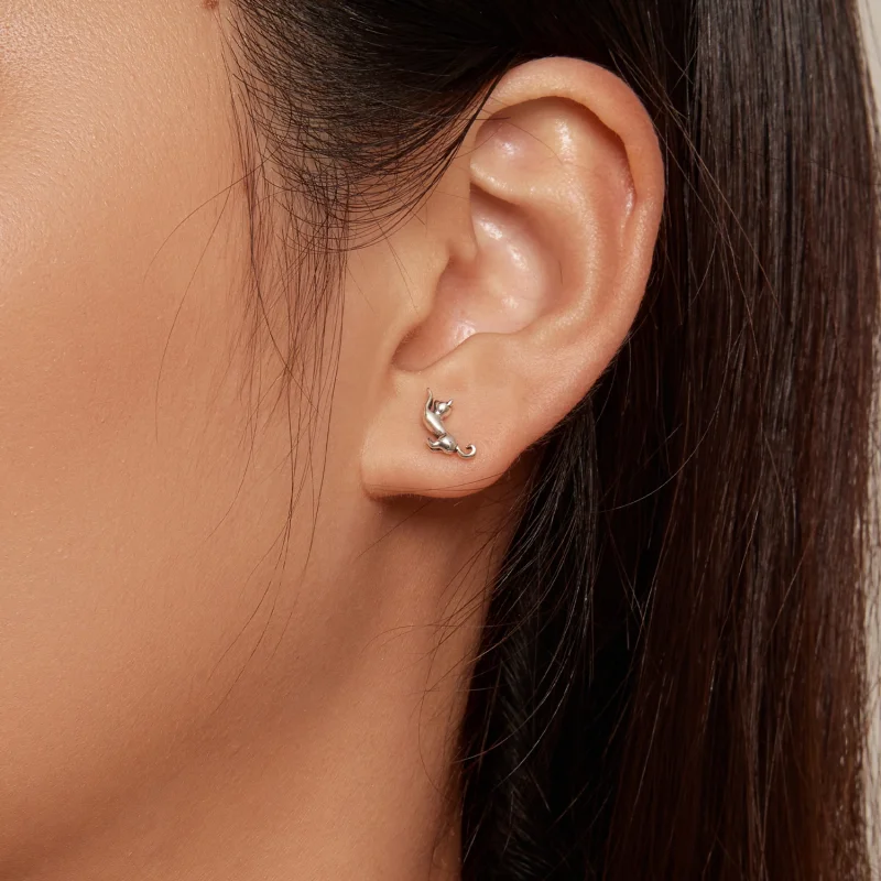 (imagem para) Brincos de Stud no Estilo Pandora com Gatos - SCE1630 - Visualizar 6