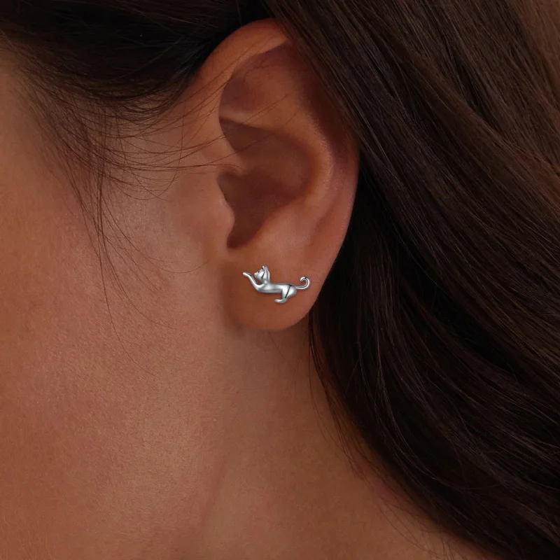 (imagem para) Brincos de Stud no Estilo Pandora com Gatos - SCE1630 - Visualizar 9