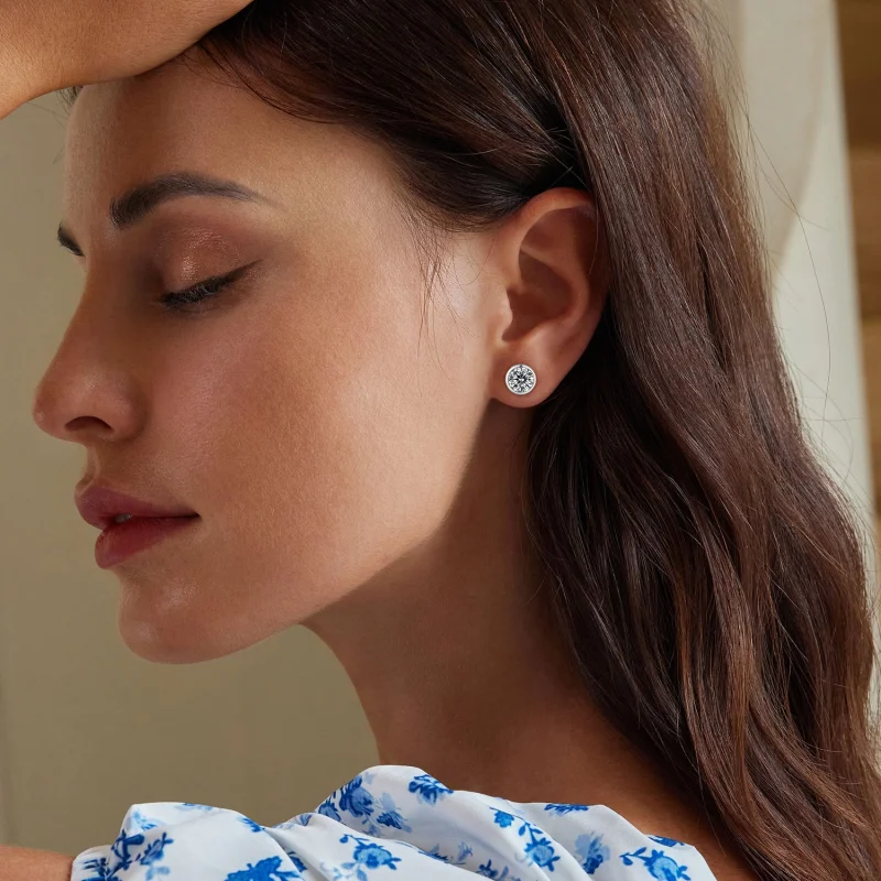 (imagem para) Brincos de Studs Brilhantes Estilo Pandora - BSE902 - Visualizar 6