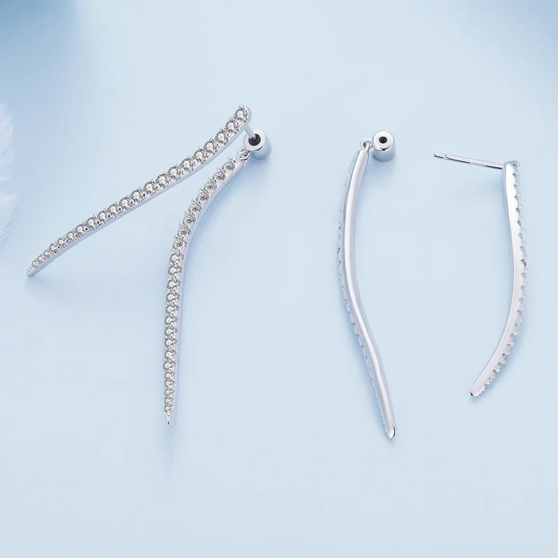 (imagem para) Brincos Longos de Pino com Franja Estilo Pandora - YIE227 - Visualizar 4