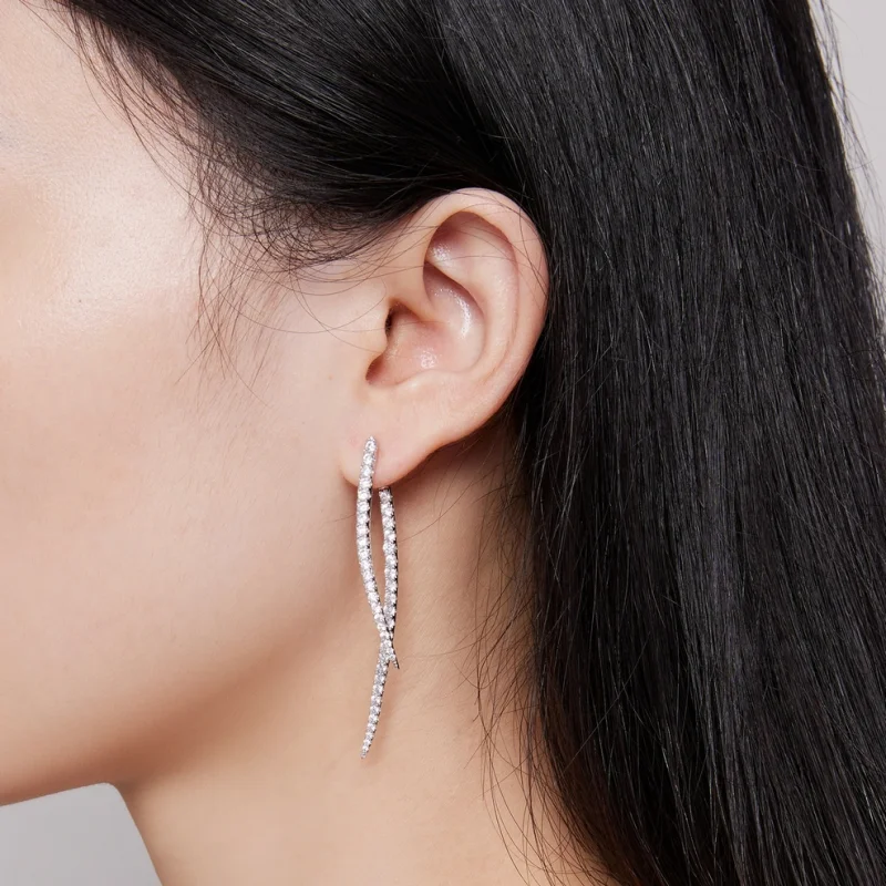 (imagem para) Brincos Longos de Pino com Franja Estilo Pandora - YIE227 - Visualizar 7