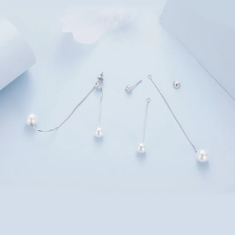 (imagem para) Brincos Pandora Style com Franjas e Miças Pendentes - BSE890 - Visualizar 4