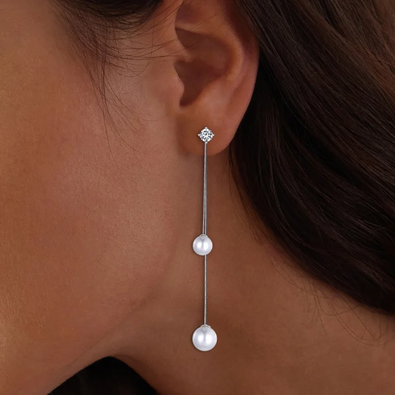 (imagem para) Brincos Pandora Style com Franjas e Miças Pendentes - BSE890 - Visualizar 6