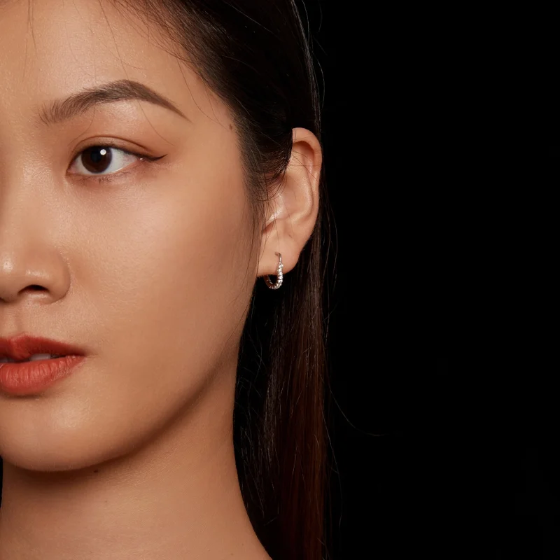 (imagem para) Brincos Pandora Style com Moissanite em Formato de Coração (Um Certificado) - MS - Visualizar 6