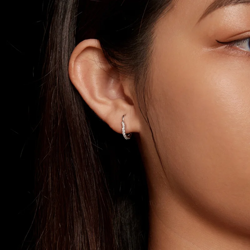 (imagem para) Brincos Pandora Style com Moissanite em Formato de Coração (Um Certificado) - MS - Visualizar 8