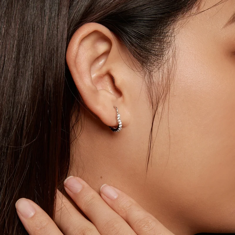 (imagem para) Brincos Pandora Style com Moissanite em Formato de Coração (Um Certificado) - MS - Visualizar 9