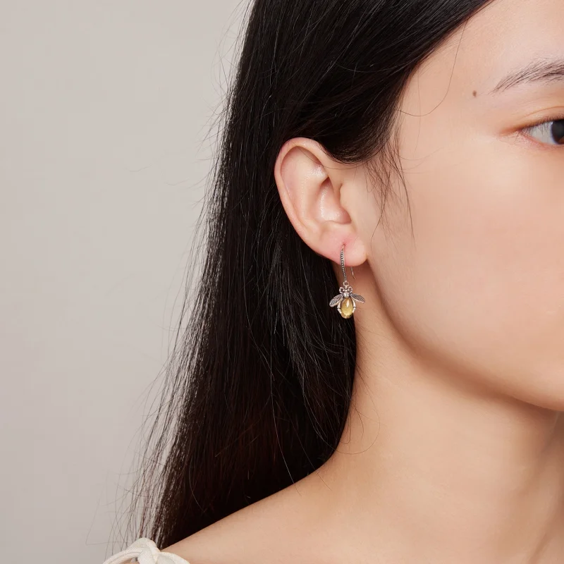 (imagem para) Brincos Pandora Style com Pingente de Abelha - SCE1570 - Visualizar 6