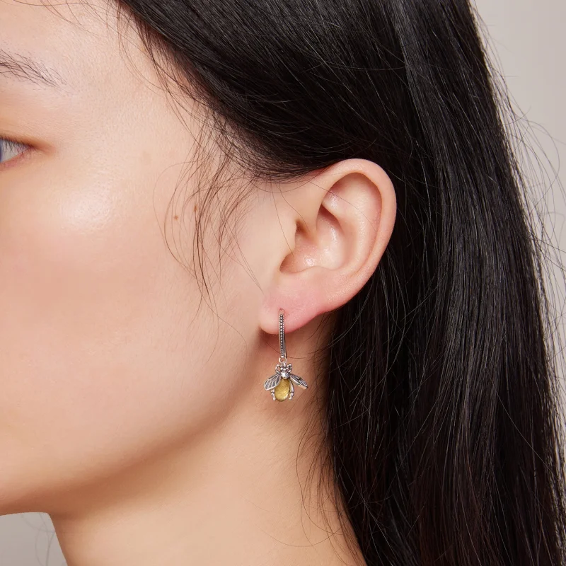 (imagem para) Brincos Pandora Style com Pingente de Abelha - SCE1570 - Visualizar 7