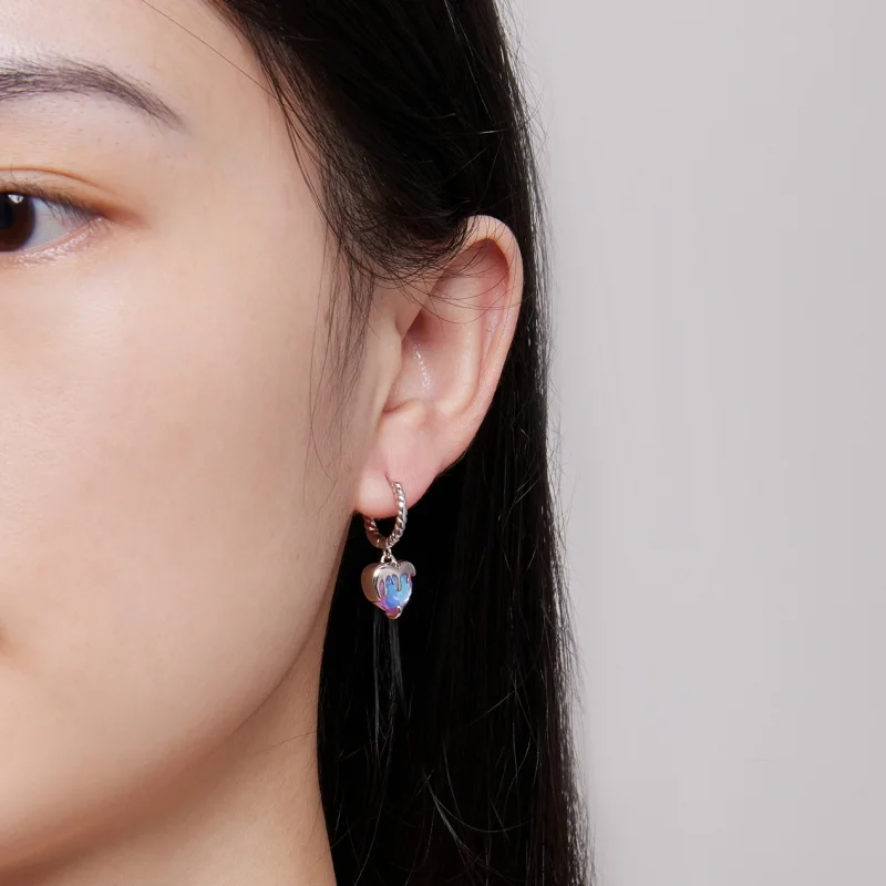 (imagem para) Brincos Pandora Style Coração Derretido com Aro - BSE833 - Visualizar 6