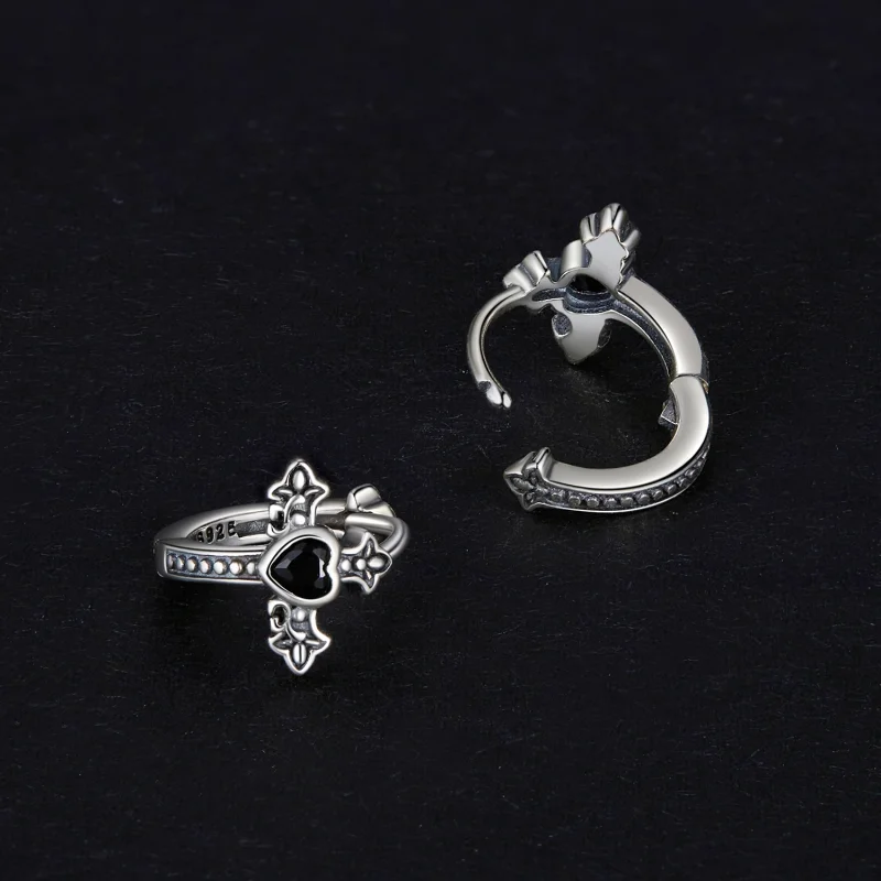 (imagem para) Brincos Pandora Style Cross Hoop - SCE1642 - Visualizar 4