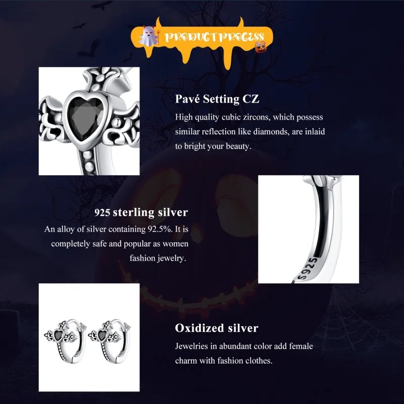 (imagem para) Brincos Pandora Style Cross Hoop - SCE1642 - Visualizar 7