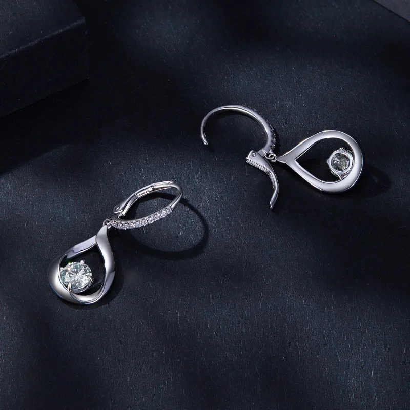 (imagem para) Brincos Pandora Style Drop em Moissanita (Dois Certificados) - MSE032 - Visualizar 4