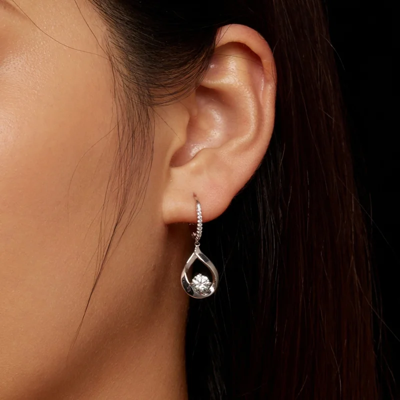 (imagem para) Brincos Pandora Style Drop em Moissanita (Dois Certificados) - MSE032 - Visualizar 7