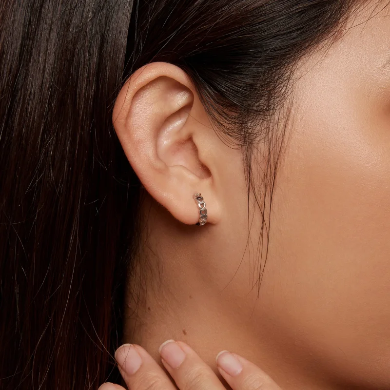 (imagem para) Brincos Pandora Style em Formato de Coração com Aro - BSE880 - Visualizar 6