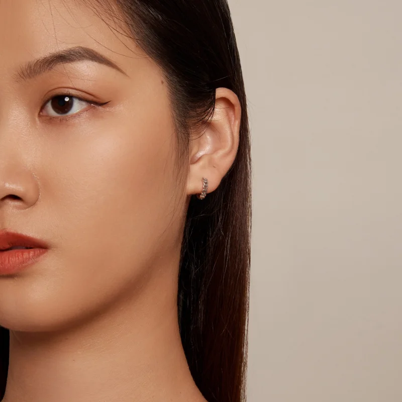 (imagem para) Brincos Pandora Style em Formato de Coração com Aro - BSE880 - Visualizar 7