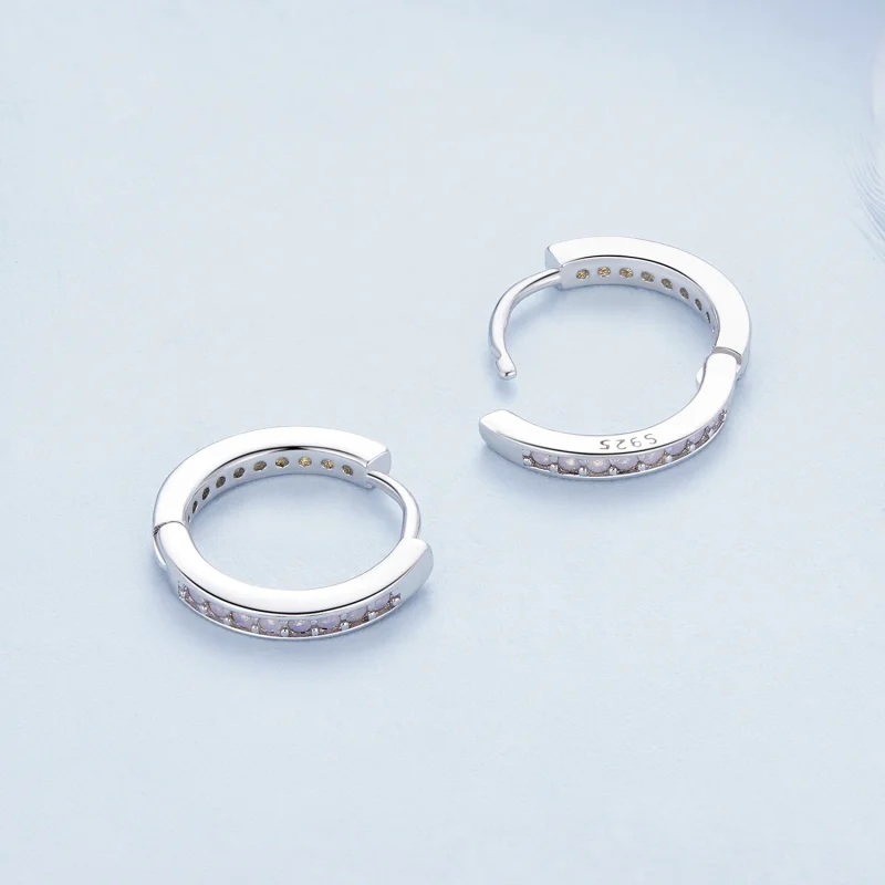 (imagem para) Brincos Pandora Style em Opala Rosa - BSE875 - Visualizar 4