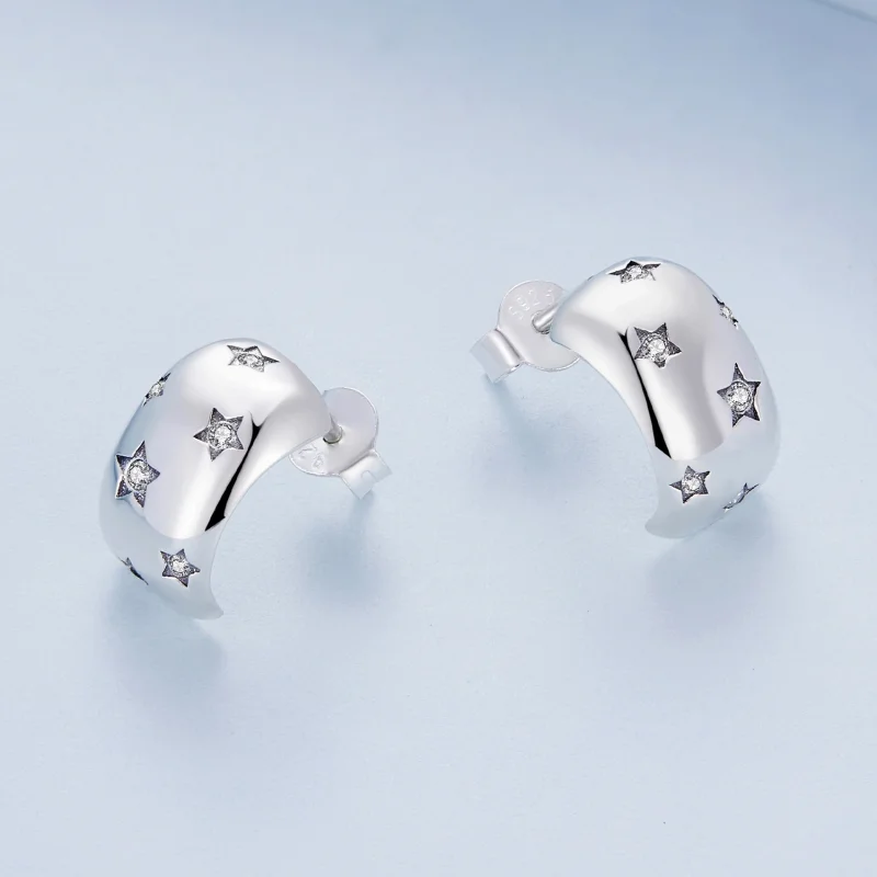 (imagem para) Brincos Pandora Style Flash Star Studs - BSE884 - Visualizar 3