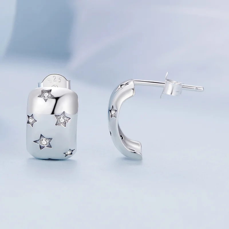 (imagem para) Brincos Pandora Style Flash Star Studs - BSE884 - Visualizar 4