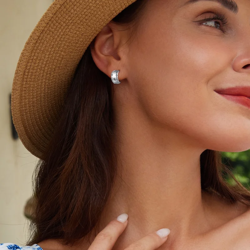 (imagem para) Brincos Pandora Style Flash Star Studs - BSE884 - Visualizar 5