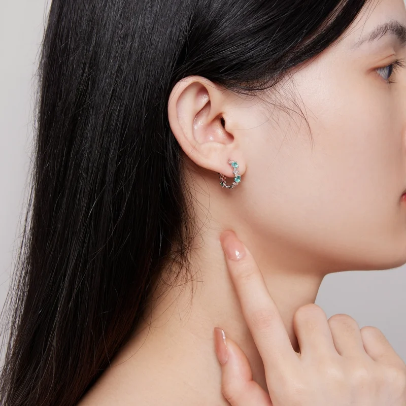 (imagem para) Brincos Pandora Style Trevo de Quatro Folhas - BSE826 - Visualizar 5