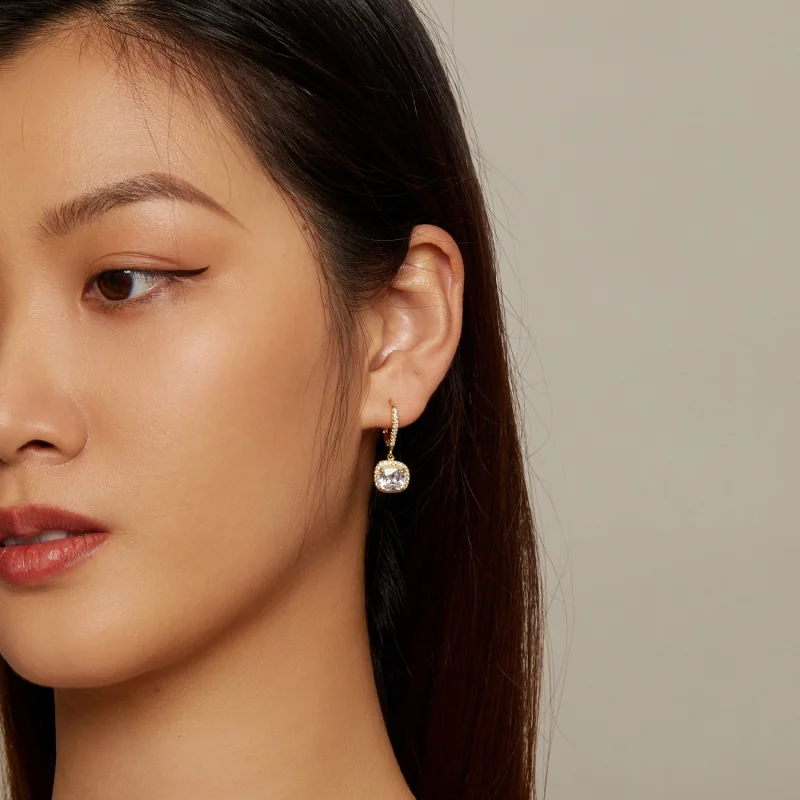 (imagem para) Brincos Pendentes Pandora Style Tempo Dourado Brilhante - SCE520-B - Visualizar 6