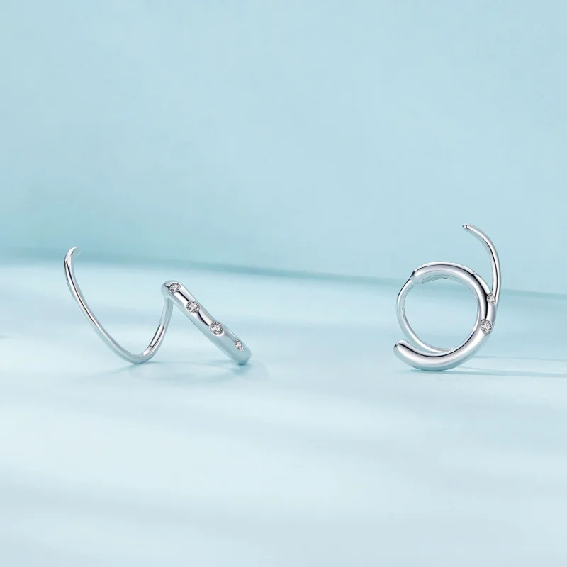 (imagem para) Brincos Stud com Duplo Aro Estilo Pandora - SCE1652 - Visualizar 4