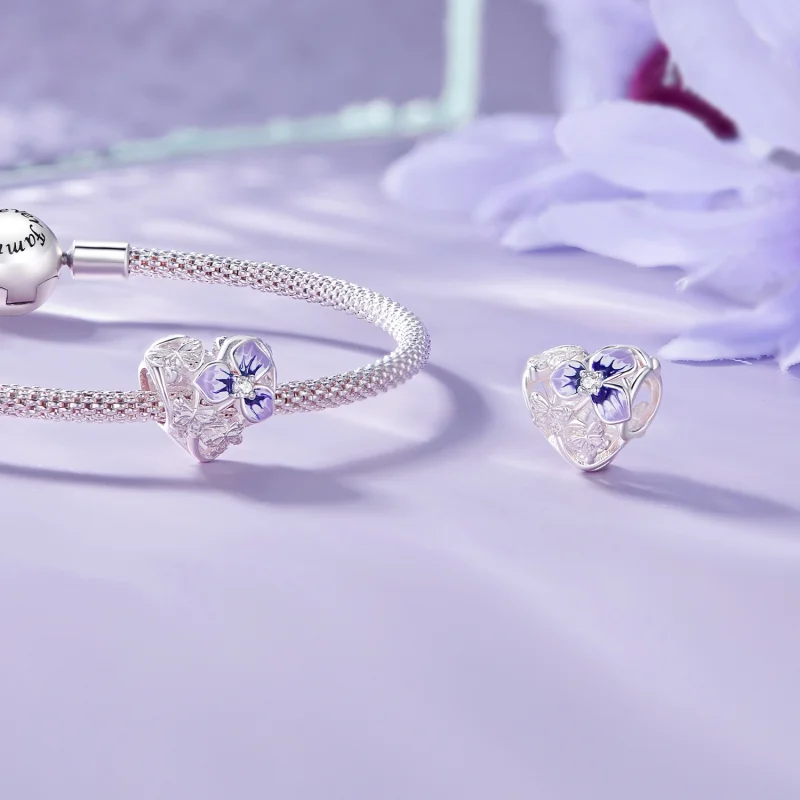 (imagem para) Charm Amores-perfeitos Estilo Pandora - SCC2585 - Visualizar 4