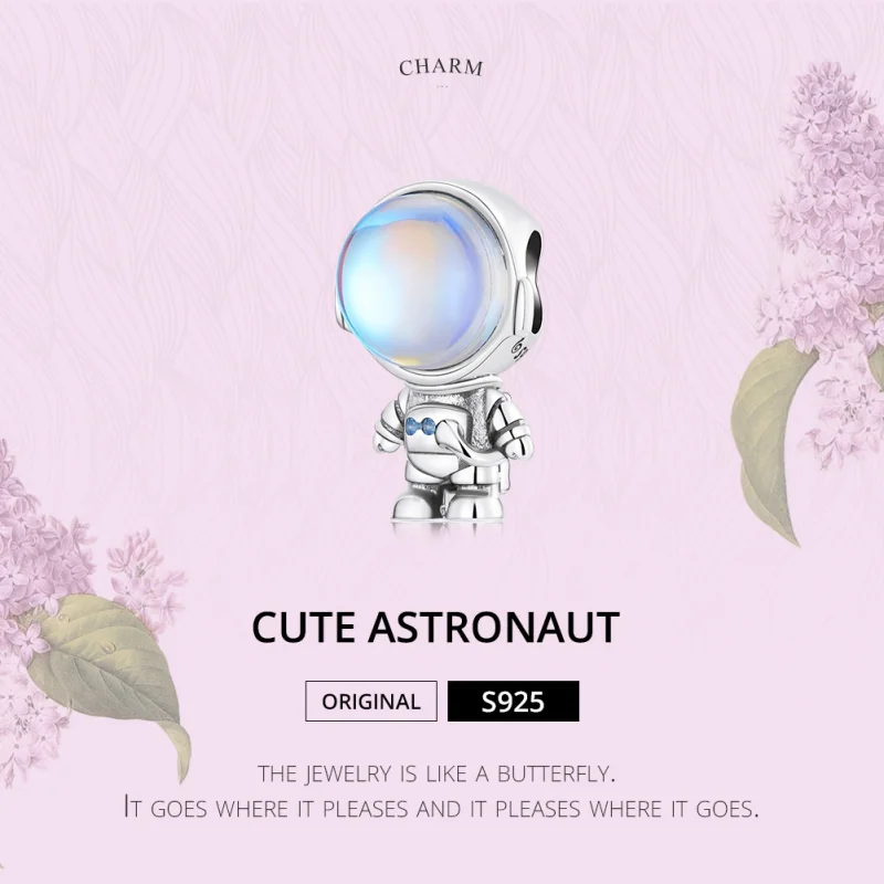 (imagem para) Charm Astronauta com Sensor de Calor Estilo Pandora - BSC578 - Visualizar 2
