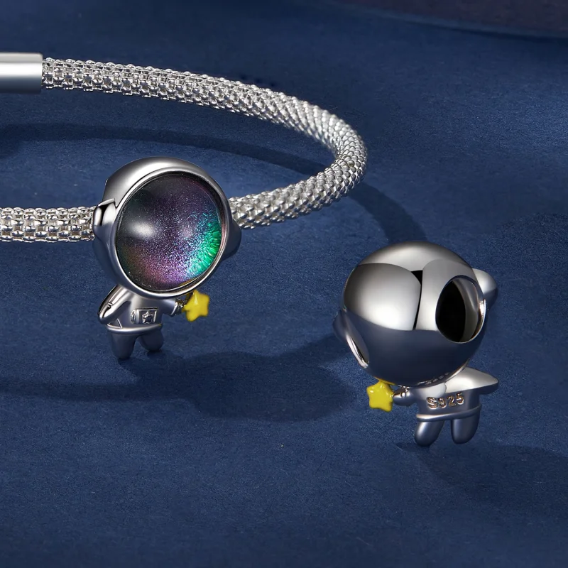 (imagem para) Charm Astronauta Estrela Estilo Pandora - BSC793 - Visualizar 4