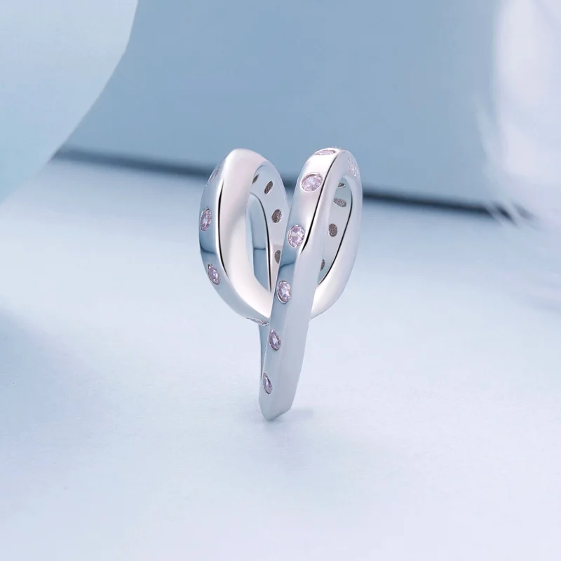 (imagem para) Charm Coração Entrelaçado Estilo Pandora - BSC928 - Visualizar 3