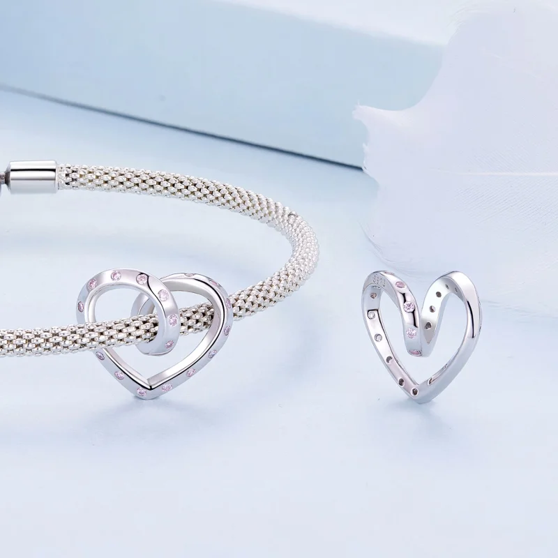 (imagem para) Charm Coração Entrelaçado Estilo Pandora - BSC928 - Visualizar 4