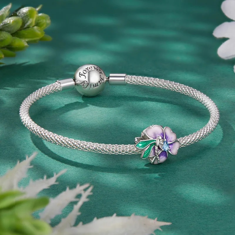 (imagem para) Charm de Flor com Libélula Estilo Pandora - BSC786 - Visualizar 5
