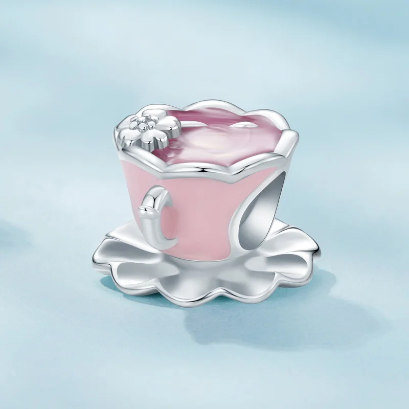 (imagem para) Charm de Xícara de Chá com Flor Estilo Pandora - SCC2563 - Visualizar 2