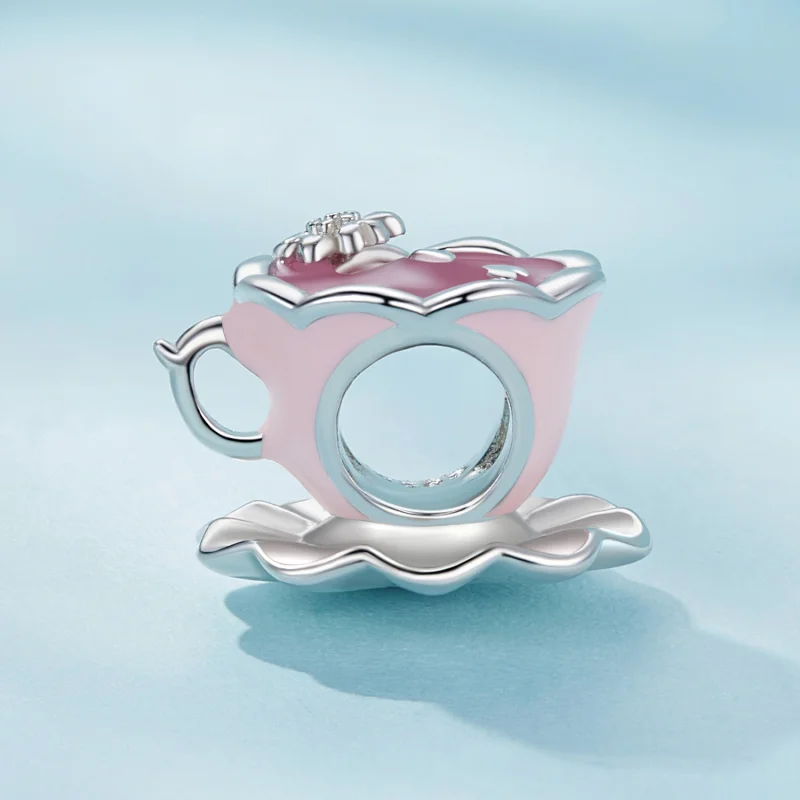 (imagem para) Charm de Xícara de Chá com Flor Estilo Pandora - SCC2563 - Visualizar 3