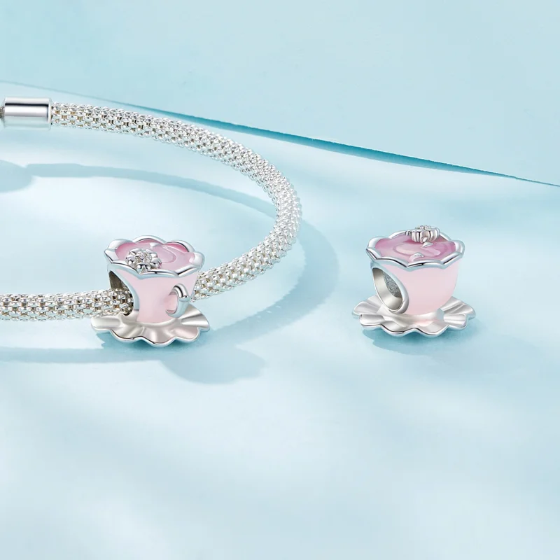 (imagem para) Charm de Xícara de Chá com Flor Estilo Pandora - SCC2563 - Visualizar 4