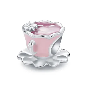 (imagem para) Charm de Xícara de Chá com Flor Estilo Pandora - SCC2563