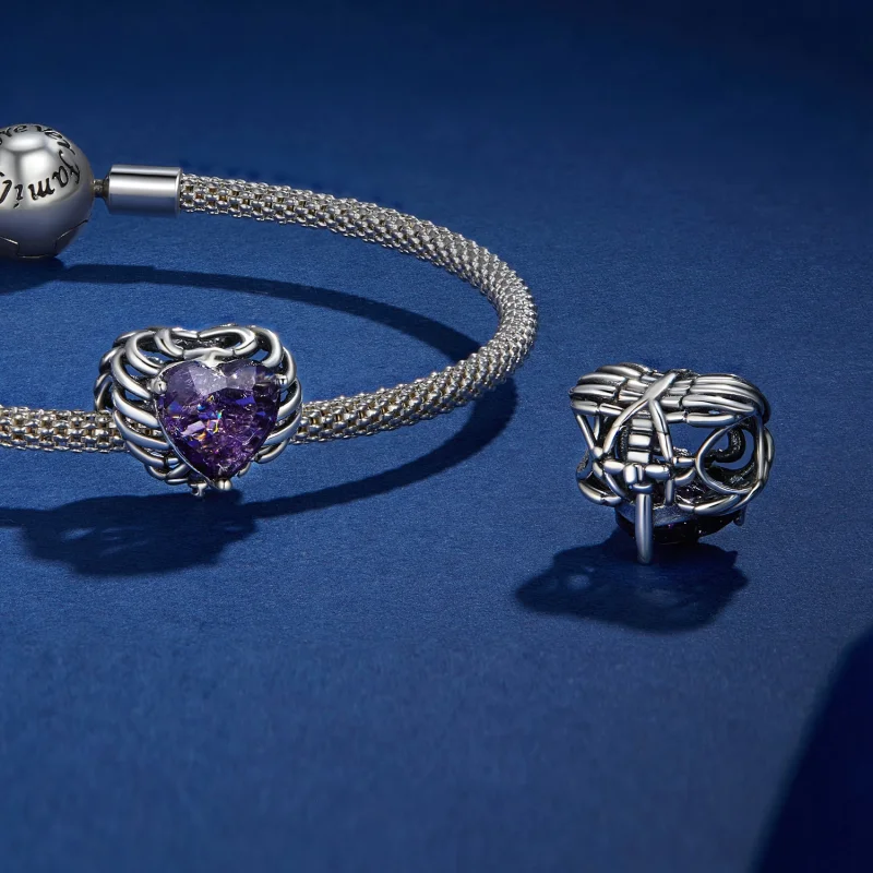(imagem para) Charm do Coração Esquelético no Estilo Pandora - BSC910 - Visualizar 4