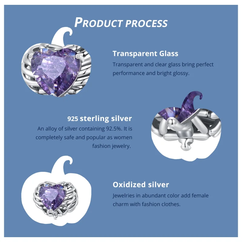 (imagem para) Charm do Coração Esquelético no Estilo Pandora - BSC910 - Visualizar 5