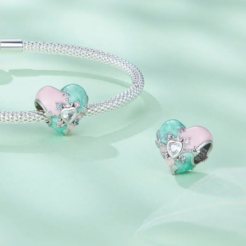 (imagem para) Charm em Formato de Coração Estilo Pandora para Páscoa - BSC782 - Visualizar 4