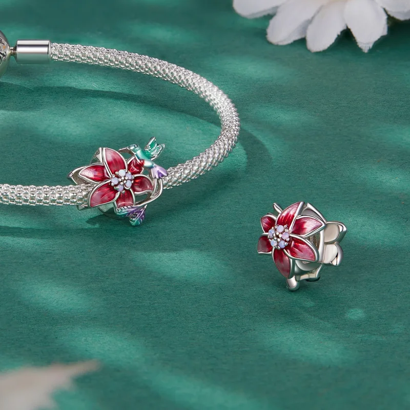 (imagem para) Charm Flores e Pássaros Estilo Pandora - BSC787 - Visualizar 4