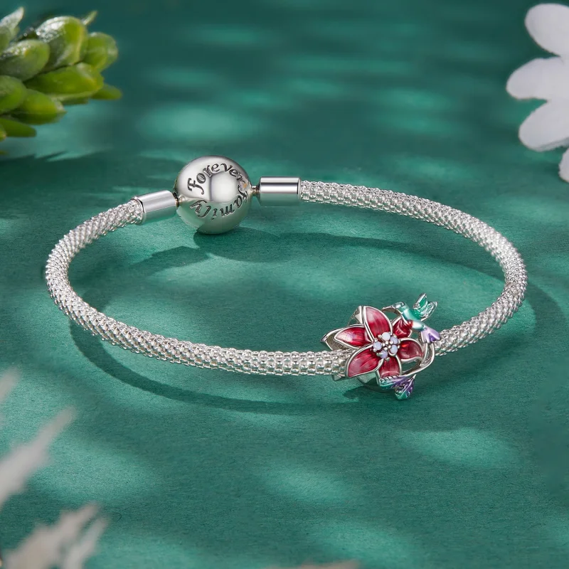 (imagem para) Charm Flores e Pássaros Estilo Pandora - BSC787 - Visualizar 5