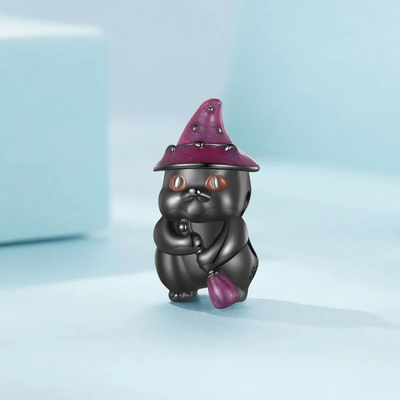 (imagem para) Charm Gato Bruxa de Halloween Estilo Pandora - SCC2625 - Visualizar 2
