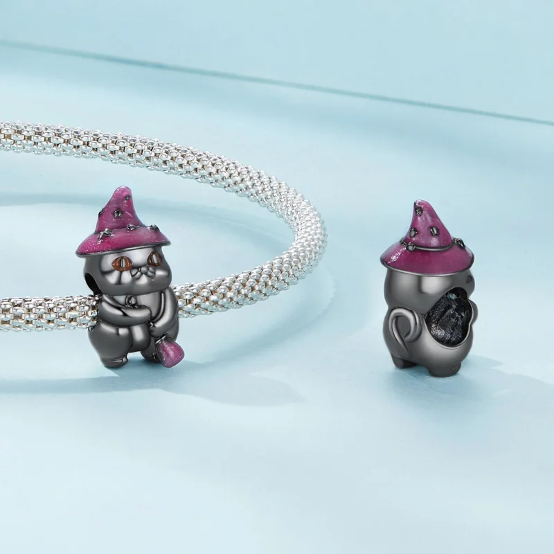 (imagem para) Charm Gato Bruxa de Halloween Estilo Pandora - SCC2625 - Visualizar 4