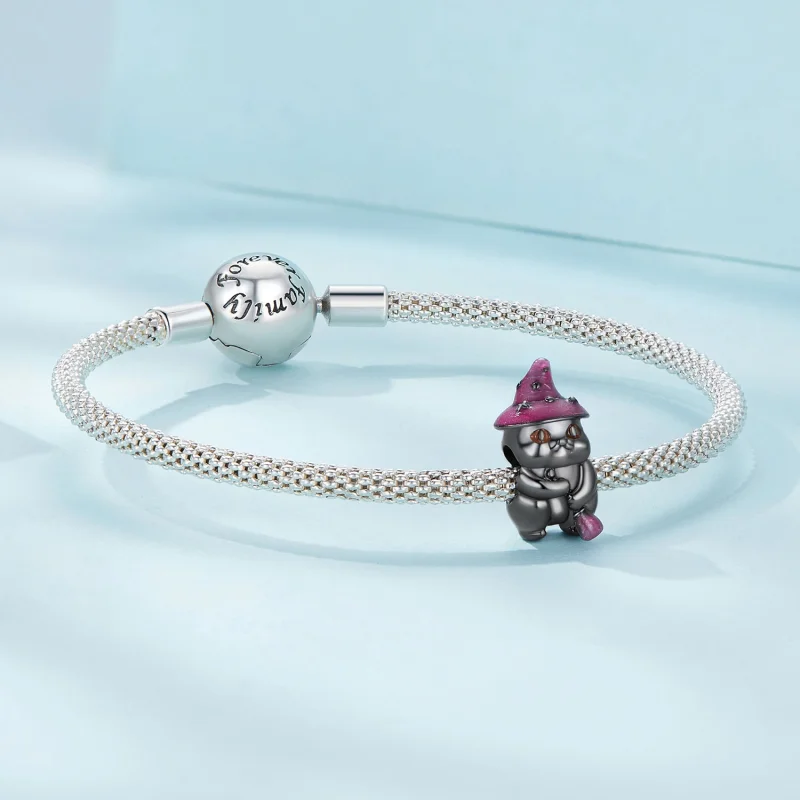 (imagem para) Charm Gato Bruxa de Halloween Estilo Pandora - SCC2625 - Visualizar 5