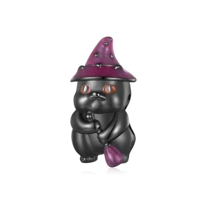 (imagem para) Charm Gato Bruxa de Halloween Estilo Pandora - SCC2625